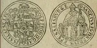 An illustration from Ordonnancie ende instructie naer de welcke voort-aen hen moeten reguleren die ghesworen wisselaers ofte collecteurs vande goude ende silvere penningen, wesende verboden, gheschroyt, te licht oft te seer versleten, ende oversulex verclaert ende ghehouden voor billoen, daer toe geoommitteert om de selve te leveren inde munten van Sijne Majesteyt, ende al daer bekeert te worden in penninghen van hunnen slaghe (1633)