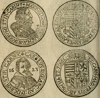 An illustration from Ordonnancie ende instructie naer de welcke voort-aen hen moeten reguleren die ghesworen wisselaers ofte collecteurs vande goude ende silvere penningen, wesende verboden, gheschroyt, te licht oft te seer versleten, ende oversulex verclaert ende ghehouden voor billoen, daer toe geoommitteert om de selve te leveren inde munten van Sijne Majesteyt, ende al daer bekeert te worden in penninghen van hunnen slaghe (1633)