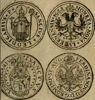 An illustration from Ordonnancie ende instructie naer de welcke voort-aen hen moeten reguleren die ghesworen wisselaers ofte collecteurs vande goude ende silvere penningen, wesende verboden, gheschroyt, te licht oft te seer versleten, ende oversulex verclaert ende ghehouden voor billoen, daer toe geoommitteert om de selve te leveren inde munten van Sijne Majesteyt, ende al daer bekeert te worden in penninghen van hunnen slaghe (1633)