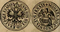An illustration from Ordonnancie ende instructie naer de welcke voort-aen hen moeten reguleren die ghesworen wisselaers ofte collecteurs vande goude ende silvere penningen, wesende verboden, gheschroyt, te licht oft te seer versleten, ende oversulex verclaert ende ghehouden voor billoen, daer toe geoommitteert om de selve te leveren inde munten van Sijne Majesteyt, ende al daer bekeert te worden in penninghen van hunnen slaghe (1633)