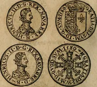 An illustration from Ordonnancie ende instructie naer de welcke voort-aen hen moeten reguleren die ghesworen wisselaers ofte collecteurs vande goude ende silvere penningen, wesende verboden, gheschroyt, te licht oft te seer versleten, ende oversulex verclaert ende ghehouden voor billoen, daer toe geoommitteert om de selve te leveren inde munten van Sijne Majesteyt, ende al daer bekeert te worden in penninghen van hunnen slaghe (1633)