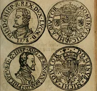 An illustration from Ordonnancie ende instructie naer de welcke voort-aen hen moeten reguleren die ghesworen wisselaers ofte collecteurs vande goude ende silvere penningen, wesende verboden, gheschroyt, te licht oft te seer versleten, ende oversulex verclaert ende ghehouden voor billoen, daer toe geoommitteert om de selve te leveren inde munten van Sijne Majesteyt, ende al daer bekeert te worden in penninghen van hunnen slaghe (1633)