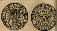 An illustration from Ordonnancie ende instructie naer de welcke voort-aen hen moeten reguleren die ghesworen wisselaers ofte collecteurs vande goude ende silvere penningen, wesende verboden, gheschroyt, te licht oft te seer versleten, ende oversulex verclaert ende ghehouden voor billoen, daer toe geoommitteert om de selve te leveren inde munten van Sijne Majesteyt, ende al daer bekeert te worden in penninghen van hunnen slaghe (1633)