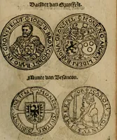 An illustration from Ordonnancie ende instructie naer de welcke voort-aen hen moeten reguleren die ghesworen wisselaers ofte collecteurs vande goude ende silvere penningen, wesende verboden, gheschroyt, te licht oft te seer versleten, ende oversulex verclaert ende ghehouden voor billoen, daer toe geoommitteert om de selve te leveren inde munten van Sijne Majesteyt, ende al daer bekeert te worden in penninghen van hunnen slaghe (1633)