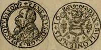 An illustration from Ordonnancie ende instructie naer de welcke voort-aen hen moeten reguleren die ghesworen wisselaers ofte collecteurs vande goude ende silvere penningen, wesende verboden, gheschroyt, te licht oft te seer versleten, ende oversulex verclaert ende ghehouden voor billoen, daer toe geoommitteert om de selve te leveren inde munten van Sijne Majesteyt, ende al daer bekeert te worden in penninghen van hunnen slaghe (1633)
