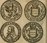 An illustration from Ordonnancie ende instructie naer de welcke voort-aen hen moeten reguleren die ghesworen wisselaers ofte collecteurs vande goude ende silvere penningen, wesende verboden, gheschroyt, te licht oft te seer versleten, ende oversulex verclaert ende ghehouden voor billoen, daer toe geoommitteert om de selve te leveren inde munten van Sijne Majesteyt, ende al daer bekeert te worden in penninghen van hunnen slaghe (1633)