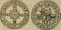 An illustration from Ordonnancie ende instructie naer de welcke voort-aen hen moeten reguleren die ghesworen wisselaers ofte collecteurs vande goude ende silvere penningen, wesende verboden, gheschroyt, te licht oft te seer versleten, ende oversulex verclaert ende ghehouden voor billoen, daer toe geoommitteert om de selve te leveren inde munten van Sijne Majesteyt, ende al daer bekeert te worden in penninghen van hunnen slaghe (1633)
