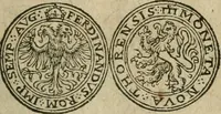 An illustration from Ordonnancie ende instructie naer de welcke voort-aen hen moeten reguleren die ghesworen wisselaers ofte collecteurs vande goude ende silvere penningen, wesende verboden, gheschroyt, te licht oft te seer versleten, ende oversulex verclaert ende ghehouden voor billoen, daer toe geoommitteert om de selve te leveren inde munten van Sijne Majesteyt, ende al daer bekeert te worden in penninghen van hunnen slaghe (1633)