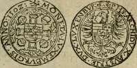 An illustration from Ordonnancie ende instructie naer de welcke voort-aen hen moeten reguleren die ghesworen wisselaers ofte collecteurs vande goude ende silvere penningen, wesende verboden, gheschroyt, te licht oft te seer versleten, ende oversulex verclaert ende ghehouden voor billoen, daer toe geoommitteert om de selve te leveren inde munten van Sijne Majesteyt, ende al daer bekeert te worden in penninghen van hunnen slaghe (1633)