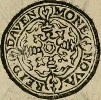 An illustration from Ordonnancie ende instructie naer de welcke voort-aen hen moeten reguleren die ghesworen wisselaers ofte collecteurs vande goude ende silvere penningen, wesende verboden, gheschroyt, te licht oft te seer versleten, ende oversulex verclaert ende ghehouden voor billoen, daer toe geoommitteert om de selve te leveren inde munten van Sijne Majesteyt, ende al daer bekeert te worden in penninghen van hunnen slaghe (1633)