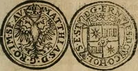 An illustration from Ordonnancie ende instructie naer de welcke voort-aen hen moeten reguleren die ghesworen wisselaers ofte collecteurs vande goude ende silvere penningen, wesende verboden, gheschroyt, te licht oft te seer versleten, ende oversulex verclaert ende ghehouden voor billoen, daer toe geoommitteert om de selve te leveren inde munten van Sijne Majesteyt, ende al daer bekeert te worden in penninghen van hunnen slaghe (1633)