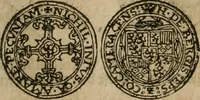 An illustration from Ordonnancie ende instructie naer de welcke voort-aen hen moeten reguleren die ghesworen wisselaers ofte collecteurs vande goude ende silvere penningen, wesende verboden, gheschroyt, te licht oft te seer versleten, ende oversulex verclaert ende ghehouden voor billoen, daer toe geoommitteert om de selve te leveren inde munten van Sijne Majesteyt, ende al daer bekeert te worden in penninghen van hunnen slaghe (1633)