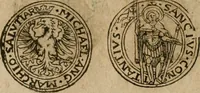 An illustration from Ordonnancie ende instructie naer de welcke voort-aen hen moeten reguleren die ghesworen wisselaers ofte collecteurs vande goude ende silvere penningen, wesende verboden, gheschroyt, te licht oft te seer versleten, ende oversulex verclaert ende ghehouden voor billoen, daer toe geoommitteert om de selve te leveren inde munten van Sijne Majesteyt, ende al daer bekeert te worden in penninghen van hunnen slaghe (1633)