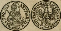 An illustration from Ordonnancie ende instructie naer de welcke voort-aen hen moeten reguleren die ghesworen wisselaers ofte collecteurs vande goude ende silvere penningen, wesende verboden, gheschroyt, te licht oft te seer versleten, ende oversulex verclaert ende ghehouden voor billoen, daer toe geoommitteert om de selve te leveren inde munten van Sijne Majesteyt, ende al daer bekeert te worden in penninghen van hunnen slaghe (1633)