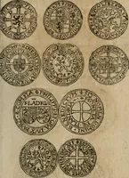 An illustration from Ordonnancie ende instructie naer de welcke voort-aen hen moeten reguleren die ghesworen wisselaers ofte collecteurs vande goude ende silvere penningen, wesende verboden, gheschroyt, te licht oft te seer versleten, ende oversulex verclaert ende ghehouden voor billoen, daer toe geoommitteert om de selve te leveren inde munten van Sijne Majesteyt, ende al daer bekeert te worden in penninghen van hunnen slaghe (1633)