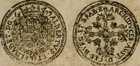 An illustration from Ordonnancie ende instructie naer de welcke voort-aen hen moeten reguleren die ghesworen wisselaers ofte collecteurs vande goude ende silvere penningen, wesende verboden, gheschroyt, te licht oft te seer versleten, ende oversulex verclaert ende ghehouden voor billoen, daer toe geoommitteert om de selve te leveren inde munten van Sijne Majesteyt, ende al daer bekeert te worden in penninghen van hunnen slaghe (1633)