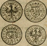 An illustration from Ordonnancie ende instructie naer de welcke voort-aen hen moeten reguleren die ghesworen wisselaers ofte collecteurs vande goude ende silvere penningen, wesende verboden, gheschroyt, te licht oft te seer versleten, ende oversulex verclaert ende ghehouden voor billoen, daer toe geoommitteert om de selve te leveren inde munten van Sijne Majesteyt, ende al daer bekeert te worden in penninghen van hunnen slaghe (1633)
