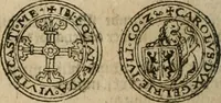 An illustration from Ordonnancie ende instructie naer de welcke voort-aen hen moeten reguleren die ghesworen wisselaers ofte collecteurs vande goude ende silvere penningen, wesende verboden, gheschroyt, te licht oft te seer versleten, ende oversulex verclaert ende ghehouden voor billoen, daer toe geoommitteert om de selve te leveren inde munten van Sijne Majesteyt, ende al daer bekeert te worden in penninghen van hunnen slaghe (1633)