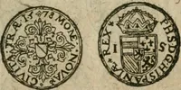 An illustration from Ordonnancie ende instructie naer de welcke voort-aen hen moeten reguleren die ghesworen wisselaers ofte collecteurs vande goude ende silvere penningen, wesende verboden, gheschroyt, te licht oft te seer versleten, ende oversulex verclaert ende ghehouden voor billoen, daer toe geoommitteert om de selve te leveren inde munten van Sijne Majesteyt, ende al daer bekeert te worden in penninghen van hunnen slaghe (1633)