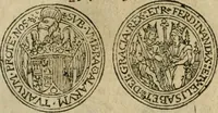 An illustration from Ordonnancie ende instructie naer de welcke voort-aen hen moeten reguleren die ghesworen wisselaers ofte collecteurs vande goude ende silvere penningen, wesende verboden, gheschroyt, te licht oft te seer versleten, ende oversulex verclaert ende ghehouden voor billoen, daer toe geoommitteert om de selve te leveren inde munten van Sijne Majesteyt, ende al daer bekeert te worden in penninghen van hunnen slaghe (1633)