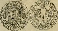 An illustration from Ordonnancie ende instructie naer de welcke voort-aen hen moeten reguleren die ghesworen wisselaers ofte collecteurs vande goude ende silvere penningen, wesende verboden, gheschroyt, te licht oft te seer versleten, ende oversulex verclaert ende ghehouden voor billoen, daer toe geoommitteert om de selve te leveren inde munten van Sijne Majesteyt, ende al daer bekeert te worden in penninghen van hunnen slaghe (1633)