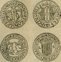 An illustration from Ordonnancie ende instructie naer de welcke voort-aen hen moeten reguleren die ghesworen wisselaers ofte collecteurs vande goude ende silvere penningen, wesende verboden, gheschroyt, te licht oft te seer versleten, ende oversulex verclaert ende ghehouden voor billoen, daer toe geoommitteert om de selve te leveren inde munten van Sijne Majesteyt, ende al daer bekeert te worden in penninghen van hunnen slaghe (1633)