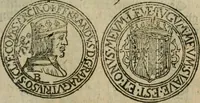 An illustration from Ordonnancie ende instructie naer de welcke voort-aen hen moeten reguleren die ghesworen wisselaers ofte collecteurs vande goude ende silvere penningen, wesende verboden, gheschroyt, te licht oft te seer versleten, ende oversulex verclaert ende ghehouden voor billoen, daer toe geoommitteert om de selve te leveren inde munten van Sijne Majesteyt, ende al daer bekeert te worden in penninghen van hunnen slaghe (1633)