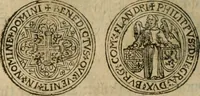 An illustration from Ordonnancie ende instructie naer de welcke voort-aen hen moeten reguleren die ghesworen wisselaers ofte collecteurs vande goude ende silvere penningen, wesende verboden, gheschroyt, te licht oft te seer versleten, ende oversulex verclaert ende ghehouden voor billoen, daer toe geoommitteert om de selve te leveren inde munten van Sijne Majesteyt, ende al daer bekeert te worden in penninghen van hunnen slaghe (1633)