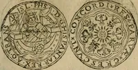 An illustration from Ordonnancie ende instructie naer de welcke voort-aen hen moeten reguleren die ghesworen wisselaers ofte collecteurs vande goude ende silvere penningen, wesende verboden, gheschroyt, te licht oft te seer versleten, ende oversulex verclaert ende ghehouden voor billoen, daer toe geoommitteert om de selve te leveren inde munten van Sijne Majesteyt, ende al daer bekeert te worden in penninghen van hunnen slaghe (1633)