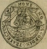 An illustration from Ordonnancie ende instructie naer de welcke voort-aen hen moeten reguleren die ghesworen wisselaers ofte collecteurs vande goude ende silvere penningen, wesende verboden, gheschroyt, te licht oft te seer versleten, ende oversulex verclaert ende ghehouden voor billoen, daer toe geoommitteert om de selve te leveren inde munten van Sijne Majesteyt, ende al daer bekeert te worden in penninghen van hunnen slaghe (1633)