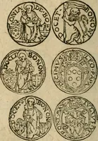 An illustration from Ordonnancie ende instructie naer de welcke voort-aen hen moeten reguleren die ghesworen wisselaers ofte collecteurs vande goude ende silvere penningen, wesende verboden, gheschroyt, te licht oft te seer versleten, ende oversulex verclaert ende ghehouden voor billoen, daer toe geoommitteert om de selve te leveren inde munten van Sijne Majesteyt, ende al daer bekeert te worden in penninghen van hunnen slaghe (1633)