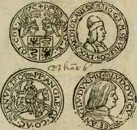 An illustration from Ordonnancie ende instructie naer de welcke voort-aen hen moeten reguleren die ghesworen wisselaers ofte collecteurs vande goude ende silvere penningen, wesende verboden, gheschroyt, te licht oft te seer versleten, ende oversulex verclaert ende ghehouden voor billoen, daer toe geoommitteert om de selve te leveren inde munten van Sijne Majesteyt, ende al daer bekeert te worden in penninghen van hunnen slaghe (1633)