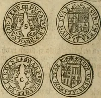 An illustration from Ordonnancie ende instructie naer de welcke voort-aen hen moeten reguleren die ghesworen wisselaers ofte collecteurs vande goude ende silvere penningen, wesende verboden, gheschroyt, te licht oft te seer versleten, ende oversulex verclaert ende ghehouden voor billoen, daer toe geoommitteert om de selve te leveren inde munten van Sijne Majesteyt, ende al daer bekeert te worden in penninghen van hunnen slaghe (1633)