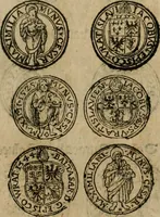 An illustration from Ordonnancie ende instructie naer de welcke voort-aen hen moeten reguleren die ghesworen wisselaers ofte collecteurs vande goude ende silvere penningen, wesende verboden, gheschroyt, te licht oft te seer versleten, ende oversulex verclaert ende ghehouden voor billoen, daer toe geoommitteert om de selve te leveren inde munten van Sijne Majesteyt, ende al daer bekeert te worden in penninghen van hunnen slaghe (1633)