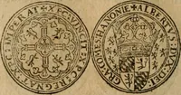 An illustration from Ordonnancie ende instructie naer de welcke voort-aen hen moeten reguleren die ghesworen wisselaers ofte collecteurs vande goude ende silvere penningen, wesende verboden, gheschroyt, te licht oft te seer versleten, ende oversulex verclaert ende ghehouden voor billoen, daer toe geoommitteert om de selve te leveren inde munten van Sijne Majesteyt, ende al daer bekeert te worden in penninghen van hunnen slaghe (1633)
