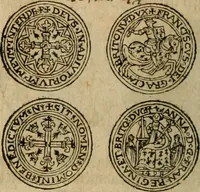 An illustration from Ordonnancie ende instructie naer de welcke voort-aen hen moeten reguleren die ghesworen wisselaers ofte collecteurs vande goude ende silvere penningen, wesende verboden, gheschroyt, te licht oft te seer versleten, ende oversulex verclaert ende ghehouden voor billoen, daer toe geoommitteert om de selve te leveren inde munten van Sijne Majesteyt, ende al daer bekeert te worden in penninghen van hunnen slaghe (1633)