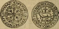 An illustration from Ordonnancie ende instructie naer de welcke voort-aen hen moeten reguleren die ghesworen wisselaers ofte collecteurs vande goude ende silvere penningen, wesende verboden, gheschroyt, te licht oft te seer versleten, ende oversulex verclaert ende ghehouden voor billoen, daer toe geoommitteert om de selve te leveren inde munten van Sijne Majesteyt, ende al daer bekeert te worden in penninghen van hunnen slaghe (1633)