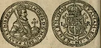 An illustration from Ordonnancie ende instructie naer de welcke voort-aen hen moeten reguleren die ghesworen wisselaers ofte collecteurs vande goude ende silvere penningen, wesende verboden, gheschroyt, te licht oft te seer versleten, ende oversulex verclaert ende ghehouden voor billoen, daer toe geoommitteert om de selve te leveren inde munten van Sijne Majesteyt, ende al daer bekeert te worden in penninghen van hunnen slaghe (1633)