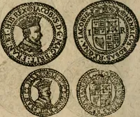 An illustration from Ordonnancie ende instructie naer de welcke voort-aen hen moeten reguleren die ghesworen wisselaers ofte collecteurs vande goude ende silvere penningen, wesende verboden, gheschroyt, te licht oft te seer versleten, ende oversulex verclaert ende ghehouden voor billoen, daer toe geoommitteert om de selve te leveren inde munten van Sijne Majesteyt, ende al daer bekeert te worden in penninghen van hunnen slaghe (1633)