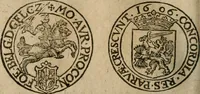 An illustration from Ordonnancie ende instructie naer de welcke voort-aen hen moeten reguleren die ghesworen wisselaers ofte collecteurs vande goude ende silvere penningen, wesende verboden, gheschroyt, te licht oft te seer versleten, ende oversulex verclaert ende ghehouden voor billoen, daer toe geoommitteert om de selve te leveren inde munten van Sijne Majesteyt, ende al daer bekeert te worden in penninghen van hunnen slaghe (1633)