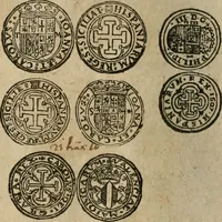 An illustration from Ordonnancie ende instructie naer de welcke voort-aen hen moeten reguleren die ghesworen wisselaers ofte collecteurs vande goude ende silvere penningen, wesende verboden, gheschroyt, te licht oft te seer versleten, ende oversulex verclaert ende ghehouden voor billoen, daer toe geoommitteert om de selve te leveren inde munten van Sijne Majesteyt, ende al daer bekeert te worden in penninghen van hunnen slaghe (1633)