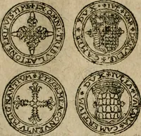 An illustration from Ordonnancie ende instructie naer de welcke voort-aen hen moeten reguleren die ghesworen wisselaers ofte collecteurs vande goude ende silvere penningen, wesende verboden, gheschroyt, te licht oft te seer versleten, ende oversulex verclaert ende ghehouden voor billoen, daer toe geoommitteert om de selve te leveren inde munten van Sijne Majesteyt, ende al daer bekeert te worden in penninghen van hunnen slaghe (1633)