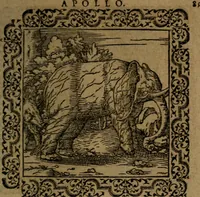 Picture 149 of 375 from Ori Apollinis Niliaci, De sacris Aegyptiorum notis, Aegyptiacè expressis : libri duo, iconibus illustrati, & aucti : nunc primùm in latinum ac gallicum sermonem conversi (1574), leaf 182