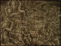 Picture 200 of 375 from Ori Apollinis Niliaci, De sacris Aegyptiorum notis, Aegyptiacè expressis : libri duo, iconibus illustrati, & aucti : nunc primùm in latinum ac gallicum sermonem conversi (1574), leaf 247