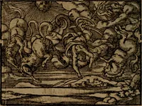 Picture 213 of 375 from Ori Apollinis Niliaci, De sacris Aegyptiorum notis, Aegyptiacè expressis : libri duo, iconibus illustrati, & aucti : nunc primùm in latinum ac gallicum sermonem conversi (1574), leaf 265