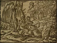 Picture 216 of 375 from Ori Apollinis Niliaci, De sacris Aegyptiorum notis, Aegyptiacè expressis : libri duo, iconibus illustrati, & aucti : nunc primùm in latinum ac gallicum sermonem conversi (1574), leaf 270