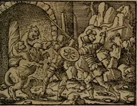 Picture 270 of 375 from Ori Apollinis Niliaci, De sacris Aegyptiorum notis, Aegyptiacè expressis : libri duo, iconibus illustrati, & aucti : nunc primùm in latinum ac gallicum sermonem conversi (1574), leaf 360