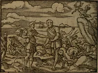 Picture 292 of 375 from Ori Apollinis Niliaci, De sacris Aegyptiorum notis, Aegyptiacè expressis : libri duo, iconibus illustrati, & aucti : nunc primùm in latinum ac gallicum sermonem conversi (1574), leaf 391