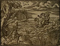 Picture 296 of 375 from Ori Apollinis Niliaci, De sacris Aegyptiorum notis, Aegyptiacè expressis : libri duo, iconibus illustrati, & aucti : nunc primùm in latinum ac gallicum sermonem conversi (1574), leaf 395