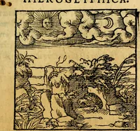 An illustration from Ori Apollonis Niliaci, de sacris notis & sculpturis libri duo, vbi ad fidem vetudti codicis manu scripti restituta sunt loca permulta, corrupta ante ac deplorata (1551)